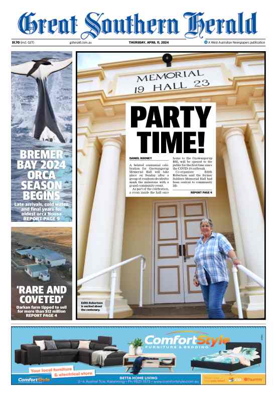 Great Southern Herald digital newspaper landing page